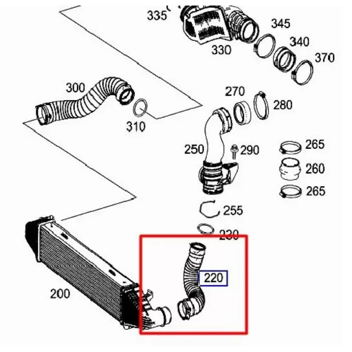Turbosarj Hortumu Sol C-Class W204 07>14 S204 07>14 | UCPA 10H128119 | OEM A2045280782