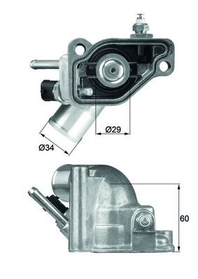 Termostat (92°) Vectra B C Astra G H Corsa C Zafira Saab 9 3 1,8 / 1,8 16V | MAHLE TI592 | OEM 1338098-24456401-6338005-6338017