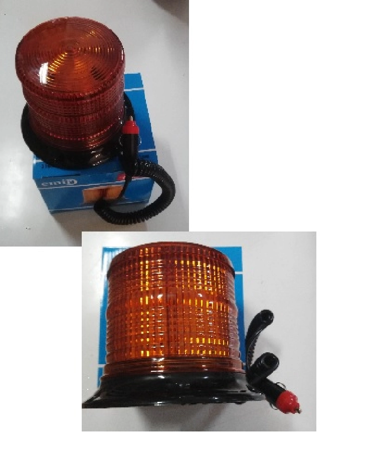 Tepe Döner Lamba LED'li 12V-24V 3 Fonksiyonlu Çakar Mıknatıslı Çakmak Soketli (Sarı) | OEM EMR41