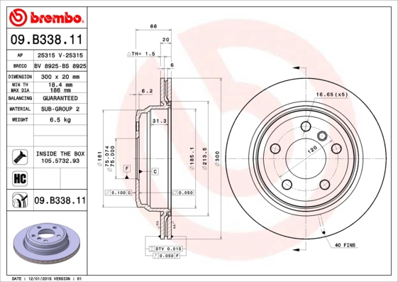Fren Diski Arka Havali Kaplamali Bmw F30 F32 F34 F36 | BREMBO 09B33811 | OEM 34216792229 34216792229 34216864900 34216864900