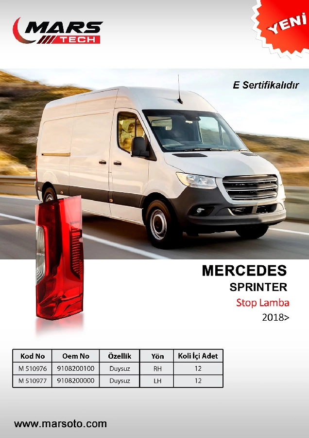 Stop Lambası Sağ Duysuz - 2018 Mercedes Sprinter | OEM M510976