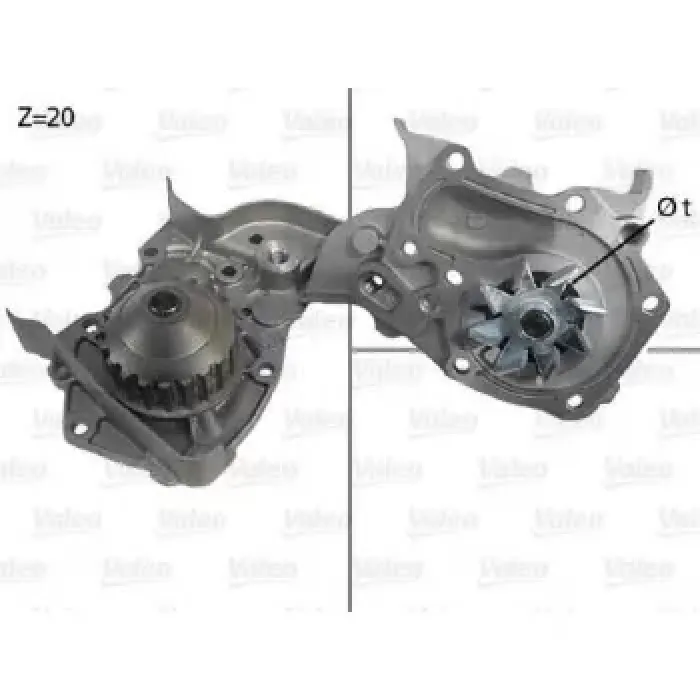 Devirdaim Su Pompasi Clio Kangoo Megane I Solenza 1,4 E7J | VALEO 506564 | OEM 8200146301 8200146301 7701472675 7701477013 7701472675 7701477013