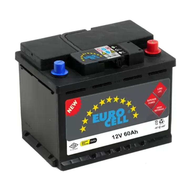 Aku 12V 60 Ah D23 (230×172×225) Tam Kapali Asya Ters | EUROCELL 869916690004