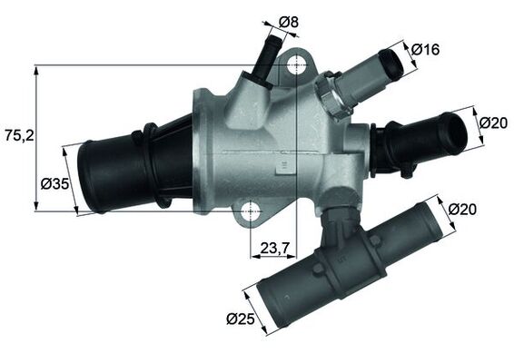 Termostat (88°) Doblo Stilo Marea Bravo Brava 147 156 166 Lybra 1,9JTD (Musurlu) | MAHLE TI16888 | OEM 46785392-46547758