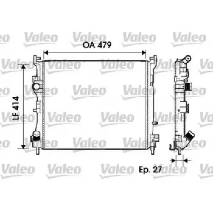 Motor Radyator Clio II Thalia 1,5DCI 09> Mekanik Klimali (479X414X27) | VALEO 732960 | OEM 8200245596