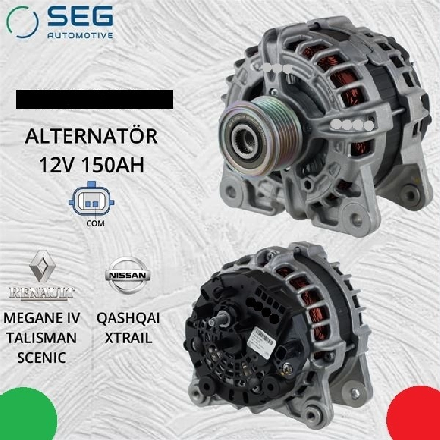 Alternatör 12V 150A - Bosch Tipi 6PK Bilyalı Kasnak (LIN Uçlu ) Renault Megane-Talısman-Traffıc-Opel Vıva | OEM F000BL08E0-C