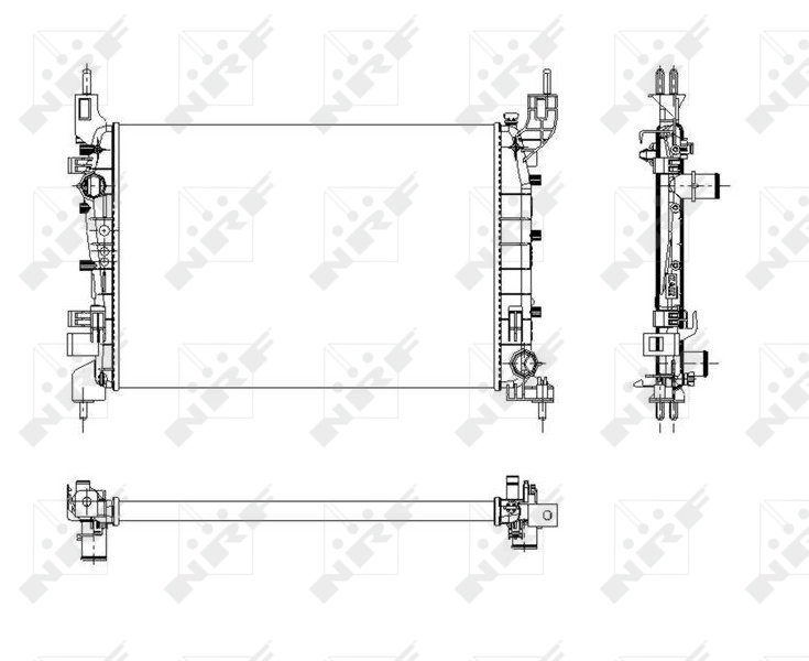 Motor Radyator Linea 1,4MPI (542X377X28) / (1 Sira Al+Pl Sistem) | NRF 54504 | OEM 51784706