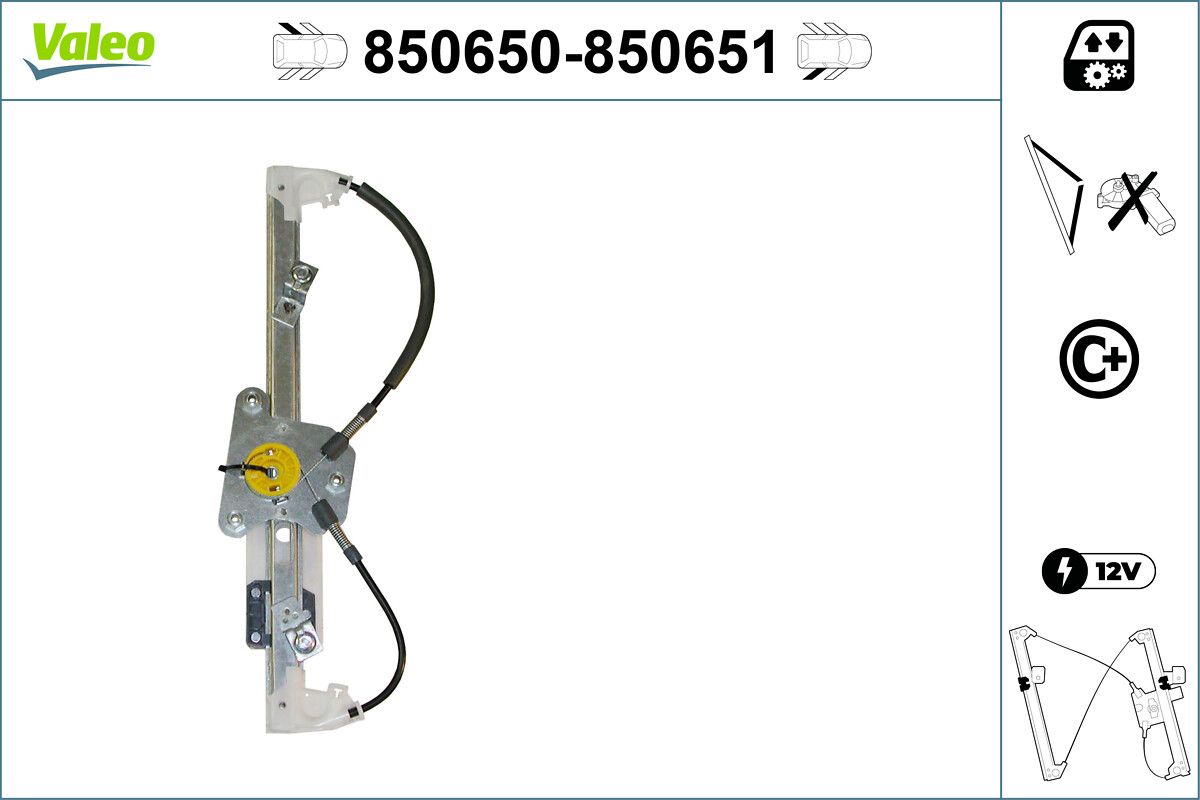 Cam (Mekanizmasi) Krikosu Elektrikli Arka Sol Kademeli+Otomatik Kitleme C5 C5 II 04> | VALEO 850650 | OEM 922364