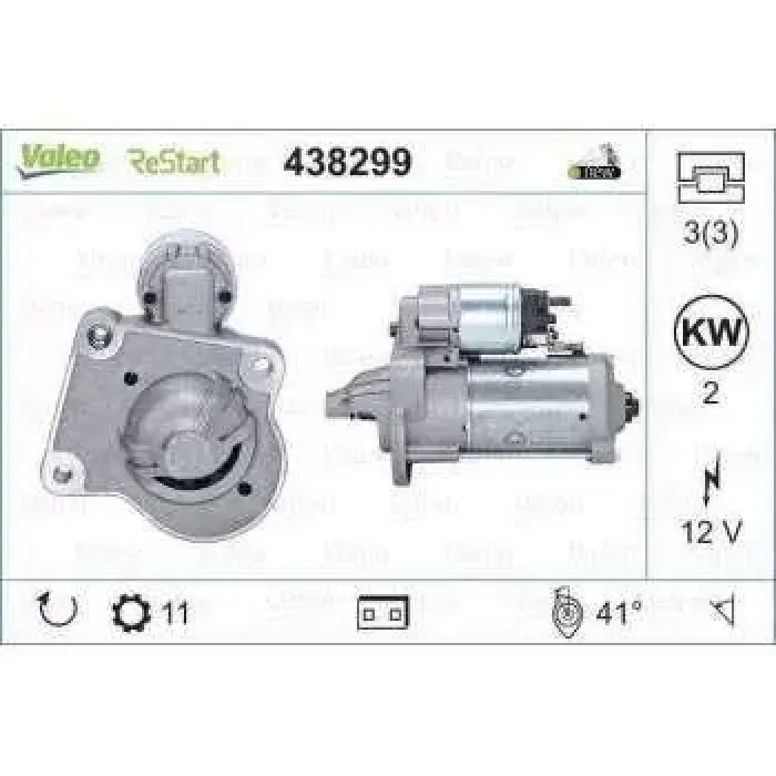 Mars Motoru Focus III C Max 14 /> Mondeo IV 07>14 Connect 13 /> 1,5TDCI / 1,6TDCI START/STOP | VALEO 438299 | OEM AV6N 11000 GE 2033247 11000 2033247
