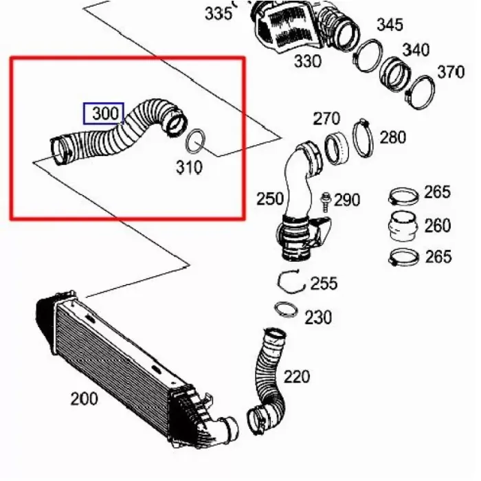 Turbosarj Hortumu Sag C-Class W204 07>14 S204 07>14 | UCPA 10H128120 | OEM A2045280882