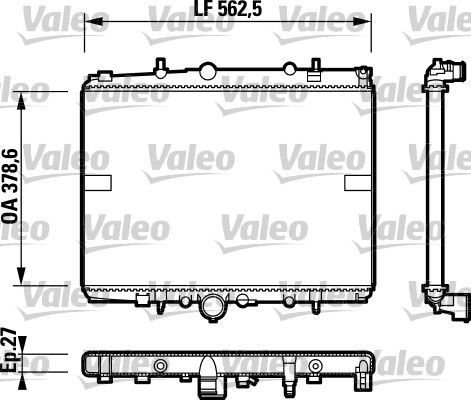 Motor Su Radyatoru P406 P607 EW12J4 (2,2 16V) / (562,5X378,6X27) | VALEO 732599 | OEM 133054