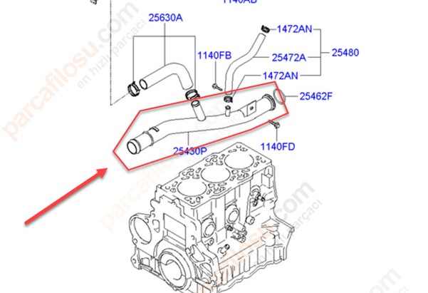 Devirdaim Borusu Accent Admira 1,5 Crdi 2002-2005 3 Silindir | ATIK 218 | OEM 25431-27501