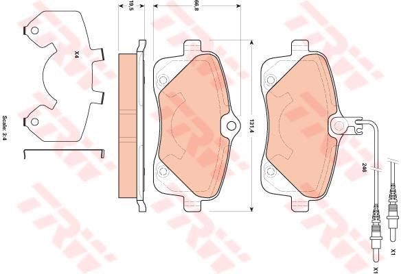 On Fren Balatasi P407 1.6HDI 110 Fap.1.8 2.0 2.0 Hdi 135 Fap 04>Fisli | KRAFTVOLL 07010511 | OEM 4254.22