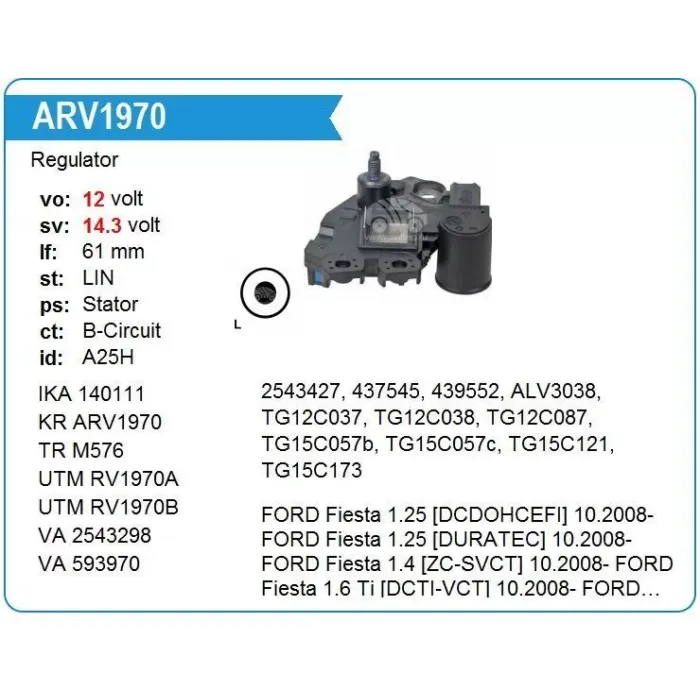 Konjektor C Max B Max 12 /> Fiesta 08>15 Focus III C Max 11 /> Ford Ka 16 /> Mondeo IV 07>15 1,6 Ti Vct Zetec 16V 115PS / 120PS | VALEO 593970 | OEM 1469714 1469714 1685794 1698214 1685794 1698214