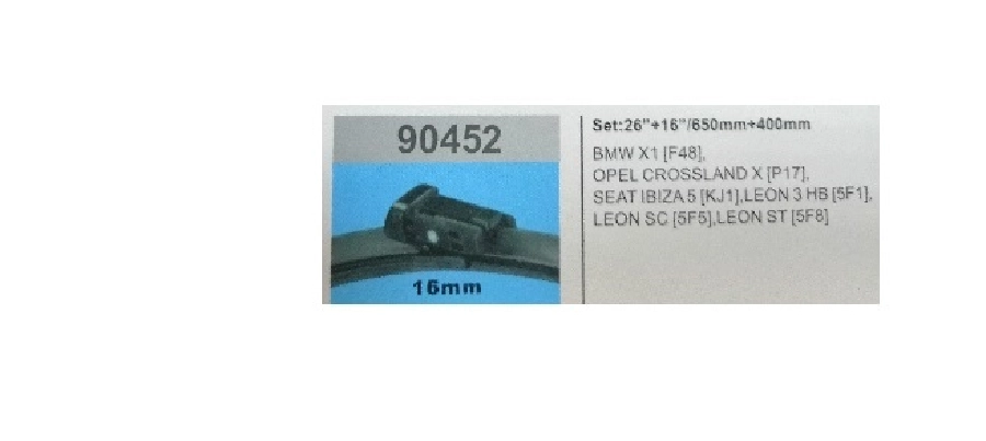 Silgi Paleti (2 Adet) 650 ve 400mm MUZ2 - BMW X1 [F48] (2015 ve sonrası ) Opel Crossland X (2017 ve sonrası ) Seat Ibiza 5 [Kj | OEM 90452