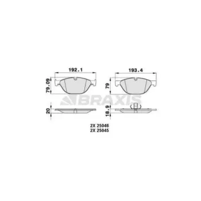 Fren Balatasi On BMW F10 F01 F07 F12 F13 F06 | BRAXIS AA0240 | OEM 34116851269