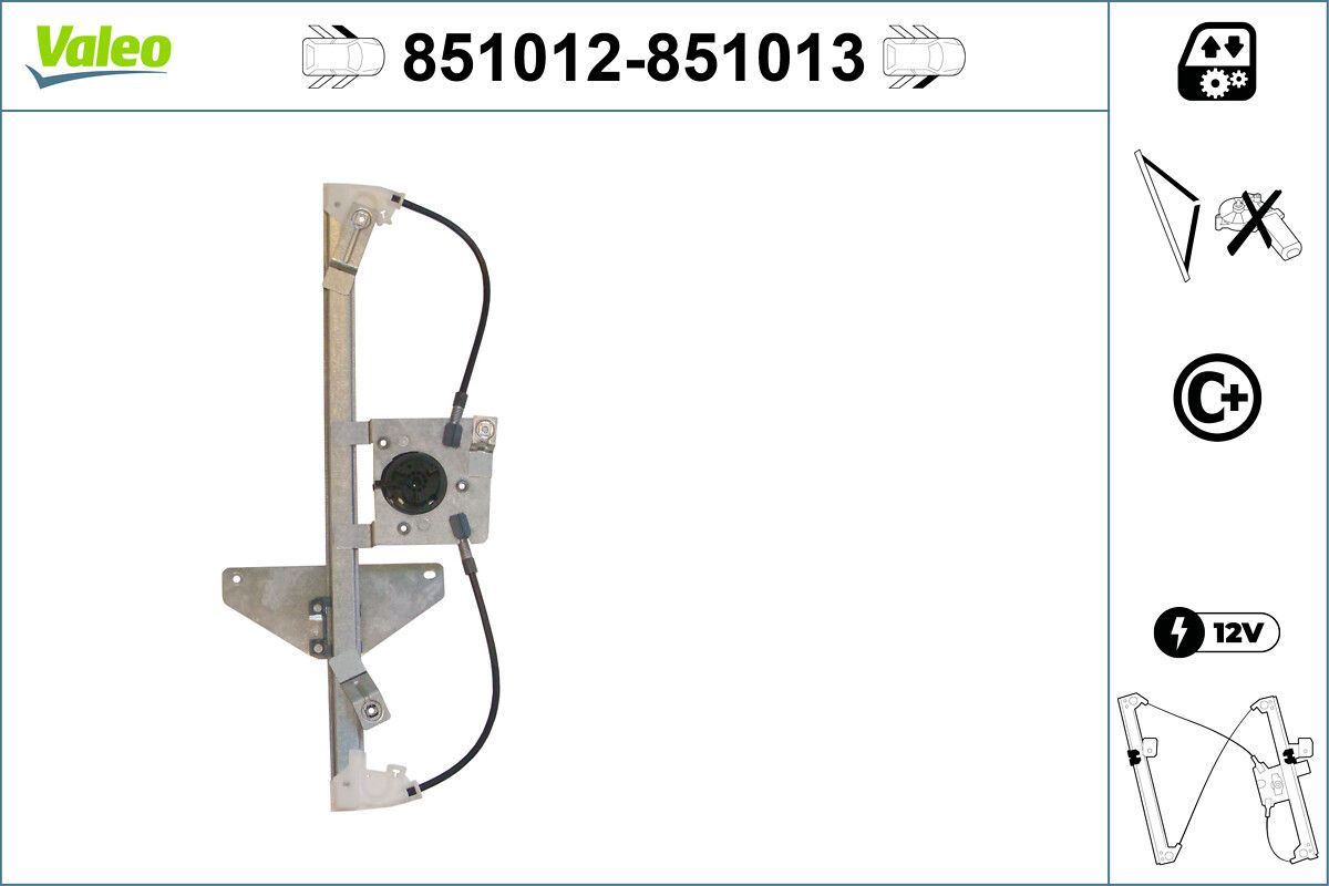 Cam Mekanizmasi Elektrikli On Sag Citroen C3 1,4 / 1,6 09> | VALEO 851013 | OEM 9222FQ