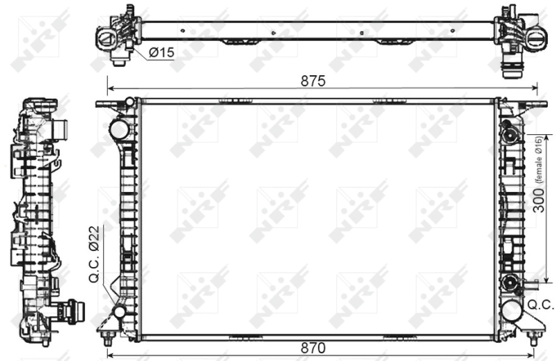 Motor Su Radyatoru Audi Q5 3,0TDI Ccwa (Otomatik) 08> | NRF 53116 | OEM 8R0121251A 8R0121251C 8R0121251E