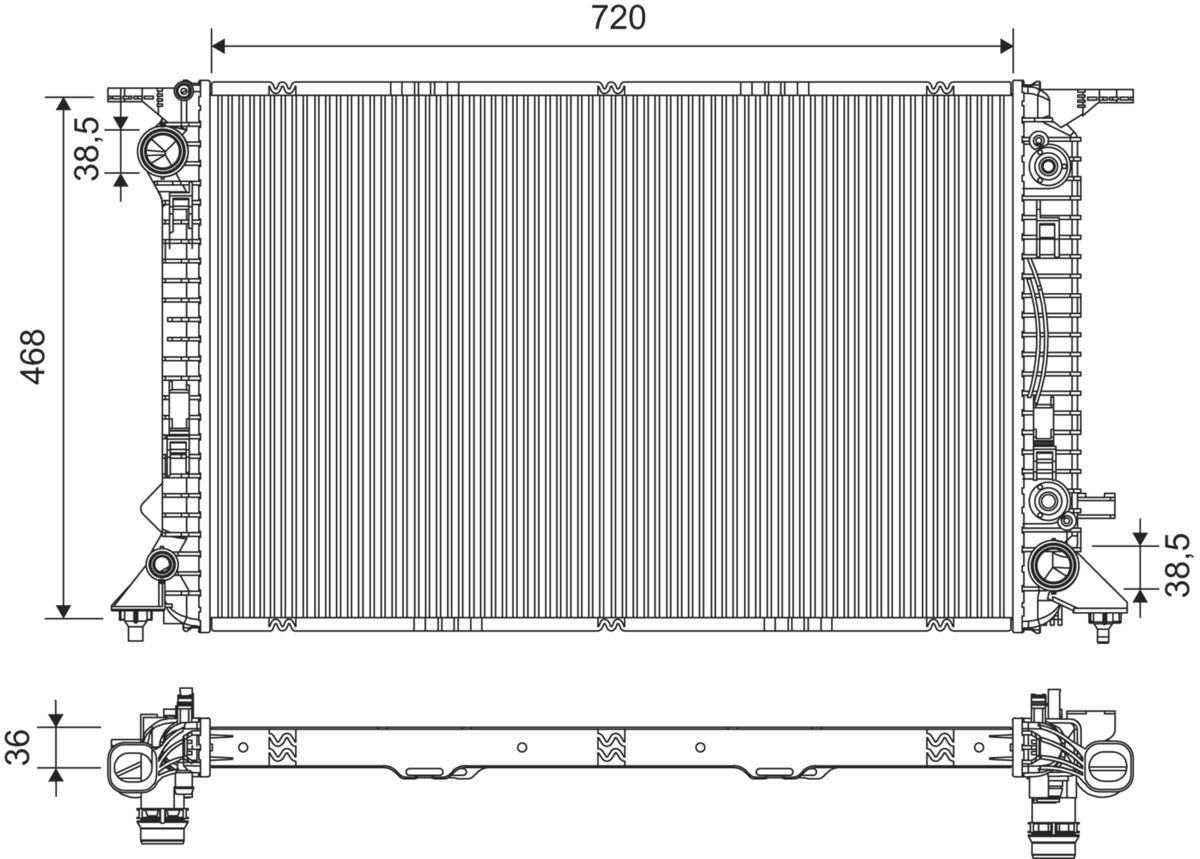 Motor Su Radyatoru Audi A4 08>15 A5 10>17 A6 Q7 11>18 Q5 13>17 3.0 3.2TDI TFSI | VALEO 735474 | OEM 4G0121251B 4G0121251B 8K0121251H 8K0121251H