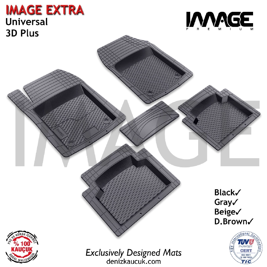 Paspas Image Ekstra Havuzlu Universal Kauçuk 3D Plus 5 Parça Gri | OEM DK740045