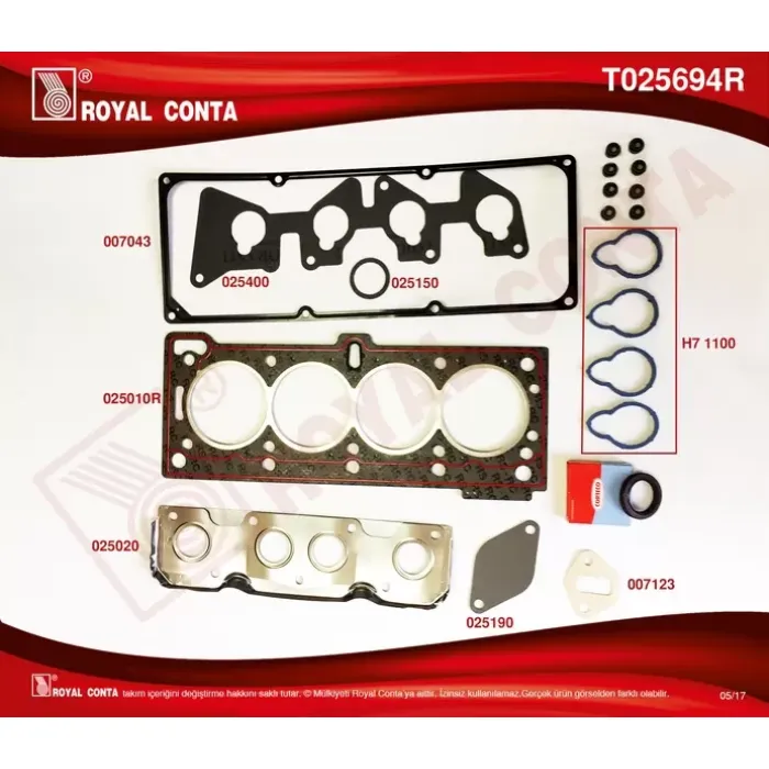 Ust Takim Contasi Keceli R19 Clio Megane 1,4 / 1,6 16V (K7J / K7M) | ROYAL T025694R | OEM 7701468710
