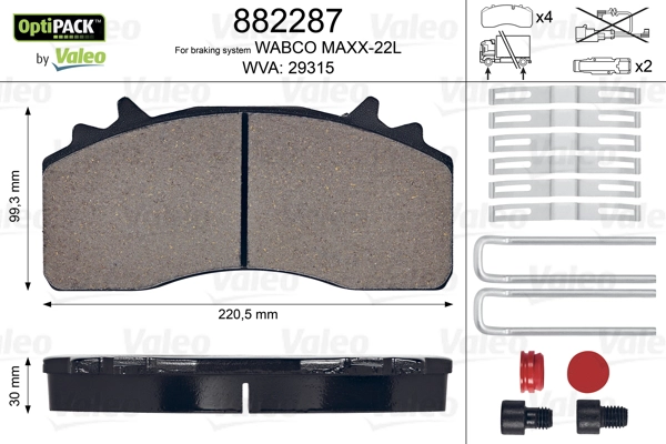 Fren Balatasi Ön,Arka Mercedes Arocs | VALEO 882287 | OEM 0014215210 0084206420 0084206320