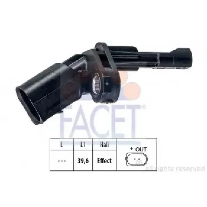 ABS Sensoru Arka Sol Golf 5 Octavia 2 Passat Touran 04>11 | FACET 21.0009 | OEM WHT003859 1K0927807