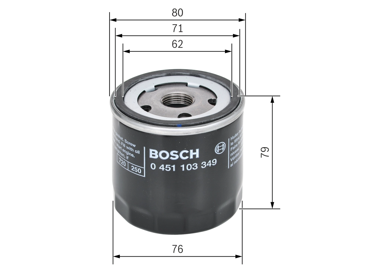 Yag Filtresi Uno 45 Panda Tempra Alfa 145 146 164 Ibiza I Terra | BOSCH 0451103349 | OEM 4434791 4434791 4469399 60504569 4469399 60504569