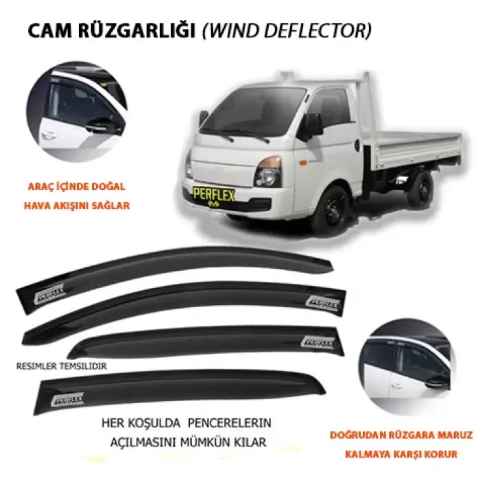Cam Ruzgarligi Mugen Tip 2 Parça H100 Kamyonet Dynamic 2004-> | PERFLEX PD2-HY25