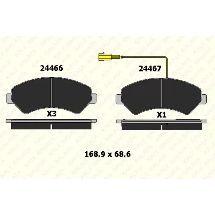 On Fren Balatasi Ducato 3 Boxer 3 Jumper 3 2.2HDI 3.0HDI 16Q / 20Q 06> Karsan Jest 14> | KALE B 24466 190 05 ANS | OEM 1607878780 1617284580 77364318 77366021