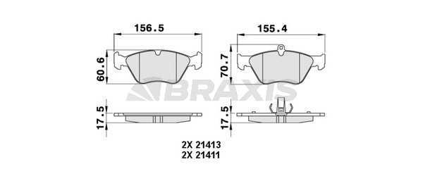 On Fren Balatasi Omega B 2.0 Vectra A 2.0 | BRAXIS AA0249 | OEM 1605003 9192123 1605855 4646899