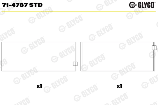 Kol Yatak Std DAF Cf 85 - XF 105 / Temsa Safari - Safir ( Mx-MX13 ) Tek Adet | GLYCO 71-4787STD | OEM 1624847 1655712 1858819