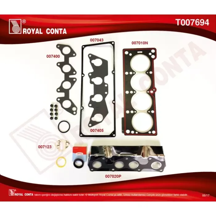 Motor Takim Contasi Ust Keceli R9 R19 Clio 1,4 8V Rni Enj E7J E6J | ROYAL T007694 | OEM 7701465162 7701465162 7701466343 7701468142 7701466343 7701468142