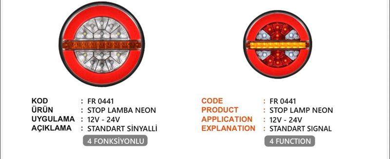 Fr Stop Lamba 4 Fonksiyonlu Normal Sinyalli