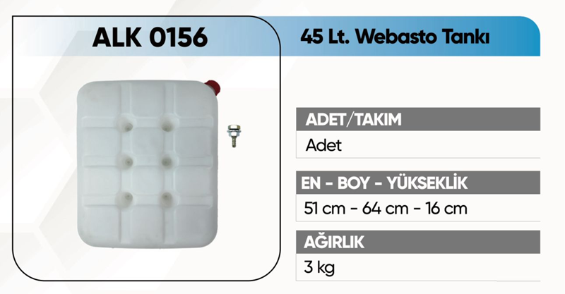 Alkotek Webasto Tankı 45LT ( Rekorlu ) Beyaz