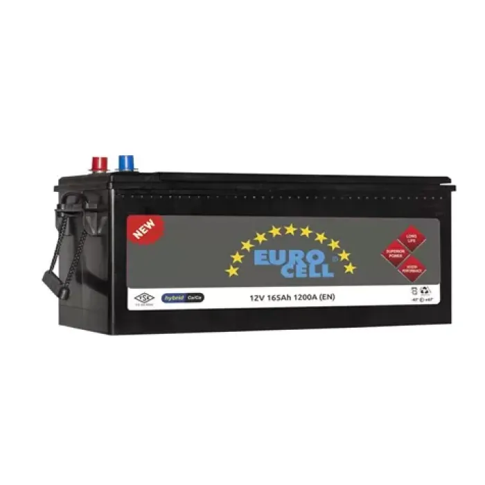 Aku 12V 165 Ah B150 (513×222×223) Tirnakli | EUROCELL 8699358510099
