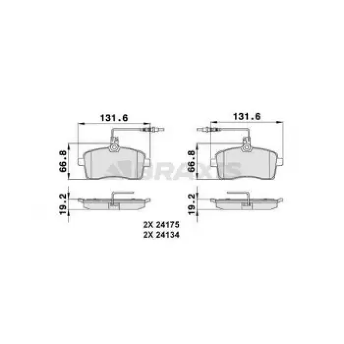 On Fren Balatasi P407 1.6HDI 110 Fap.1.8 2.0 2.0 Hdi 135 Fap 04>Fisli | BRAXIS AB0089 | OEM 4254.22