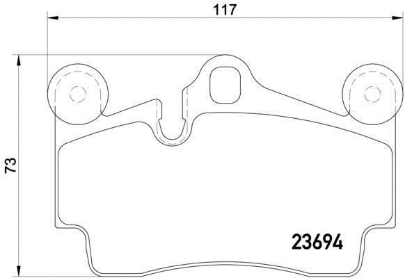 Arka Fren Balatasi Touareg 7LA 2,5R5TDI / 3,0 V6 TDI / 3,6 V6 FSI / 4,2 V8 / 5,0 V10 TDI / 6,0 W12 06 / 05> | BREMBO P85163 | OEM 7L6698451 7L6698451 7L6698451C 7L6698451C