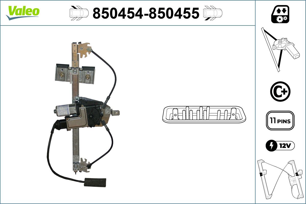 Cam Mekanizmasi Elektrikli Arka Sol Golf III Vento 1,6 / 1,8 / 2,0 | VALEO 850454 | OEM 1H0839401CE 1H0839401CE 1H4839401CE 1H4839461A 1H4839401CE 1H4839461A