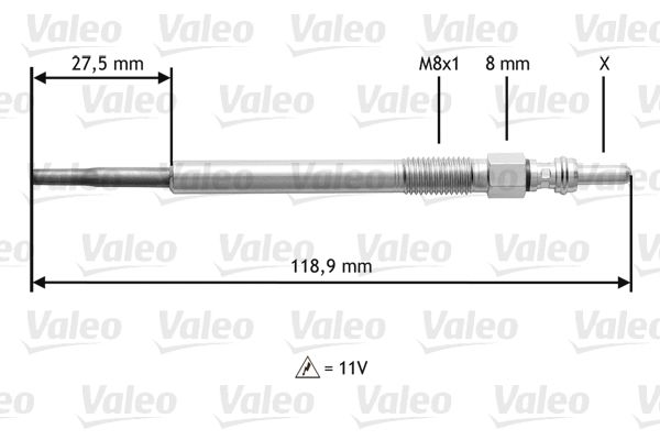 Kizdirma Bujisi Suzuki IGNIS,SWIFT,WAGON R+1,3L Ddisopel AGILA,ASTRA H,COMB | VALEO 345118 | OEM 46779614 46796050 1542845 9551 6