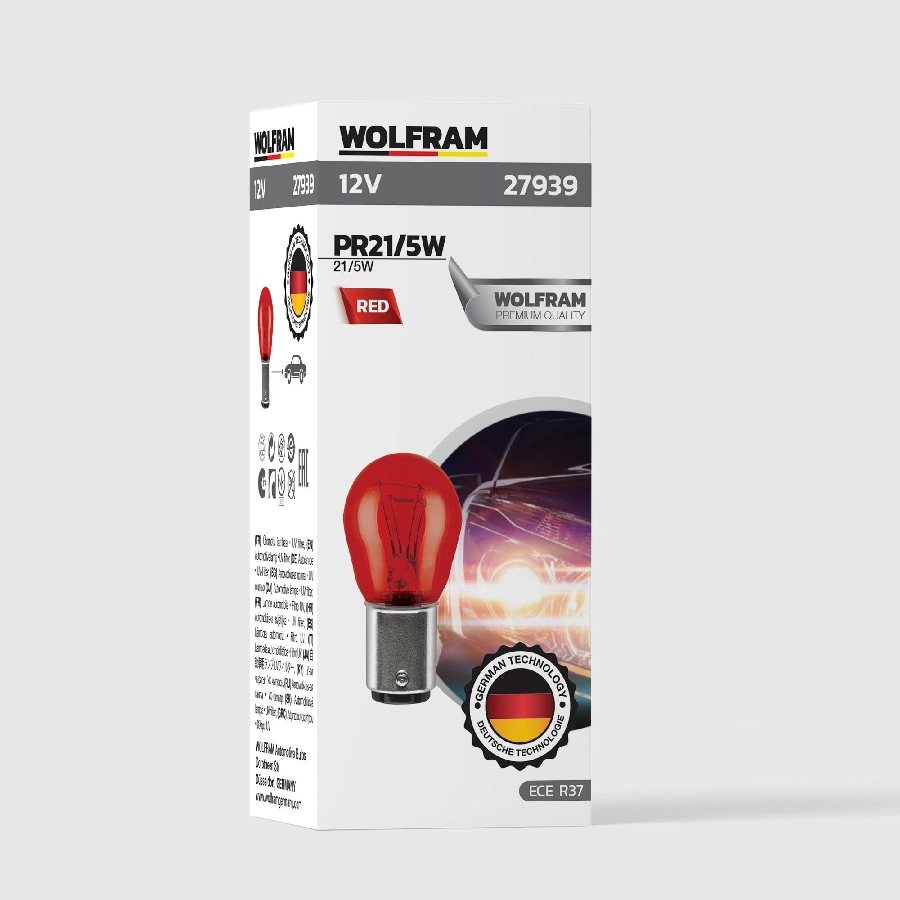 Ampul 12V PR21, 5W 21, 5W BAW15D 1016 Yakın Tırnak Ampul Çapraz Kırmızı Focus Hatchback | OEM 27939