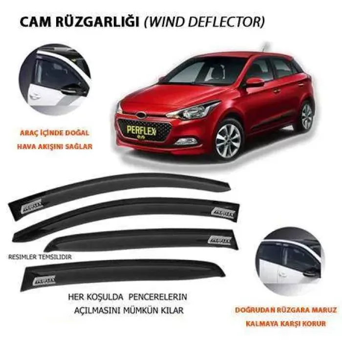Cam Ruzgarligi Classic Tip 4 Parça Hyundai I20 2008-2014 | PERFLEX PA4-HY12