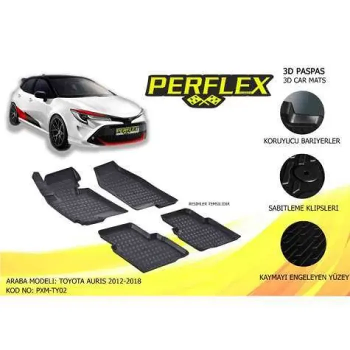 Paspas 3D Havuzlu 10-Mat Toyota Auris 2012-2018 | PERFLEX PXM-TY02