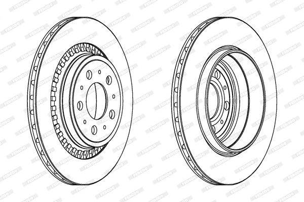 Arka Fren Aynasi Volvo Xc 90 2.5T D5 T6 02> (17 Jant) / (308X20X5DLXHAVALI) | FERODO DDF1551C | OEM 8624926 86249260