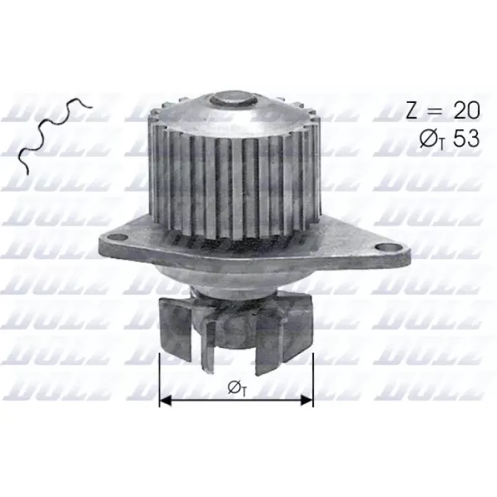 Devirdaim Su Pompasi P106 P205 P206 Ax Saxo Partner Berlingo < 03 TU3JP (1,4 8V) 20DIS | DOLZ C110 | OEM 1201E3