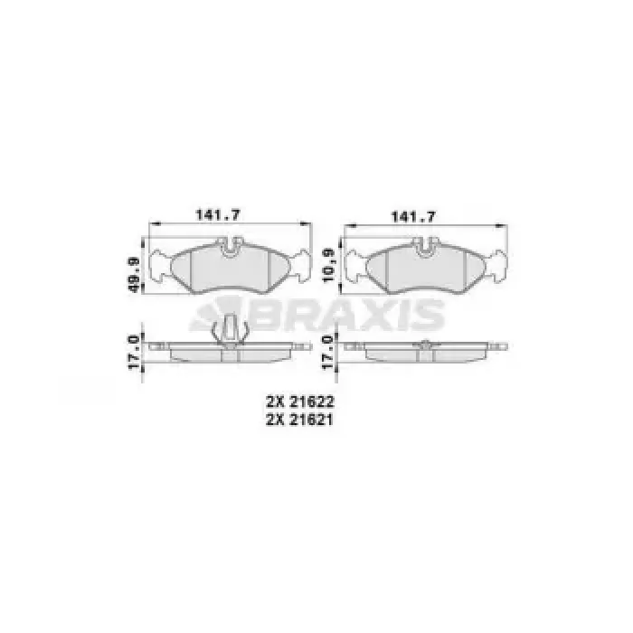 Fren Balatasi Arka Sprinter 96>06 Lt 28 35 46 96>06 | BRAXIS AA0253 | OEM A0044205620 2D0698451A