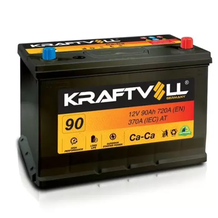 Aku 12V 90 Ah N70 (306×173×225) Tam Kapali | KRAFTVOLL 18010015 | OEM 55176509 KBE031850AA