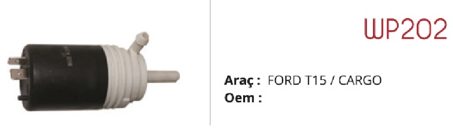 Su Fıskiye Motoru 12V T15, Cargo | OEM WP202