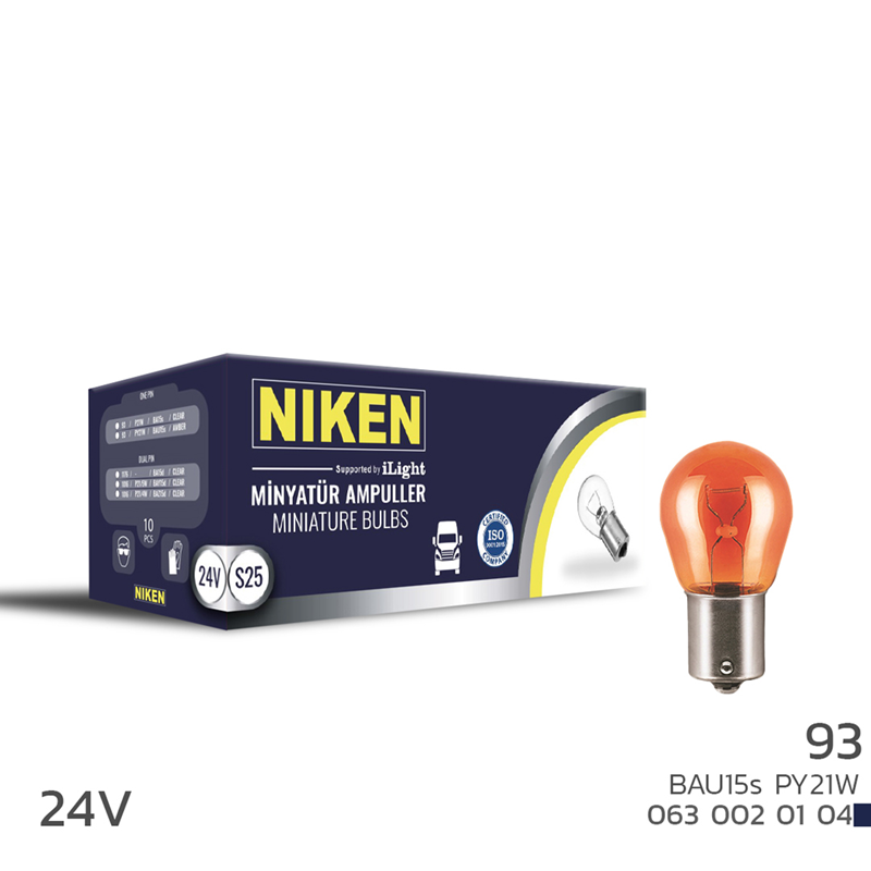 Niken 24 Volt 93 Ampül Sarı Yakın Tırnak 21W
