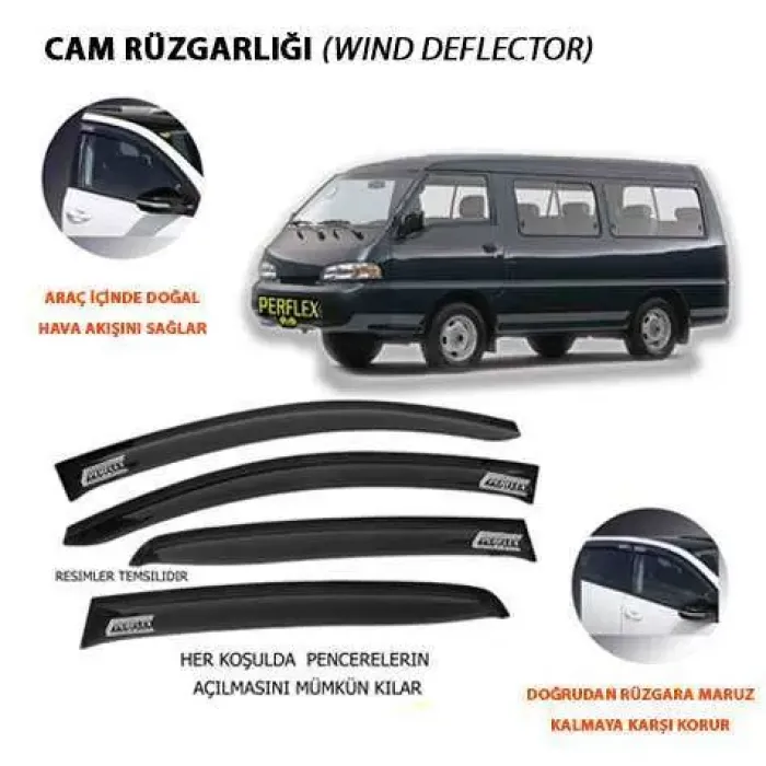 Cam Ruzgarligi Classic Tip 2 Parça H100 Minibus 1996-2005 | PERFLEX PA2-HY24